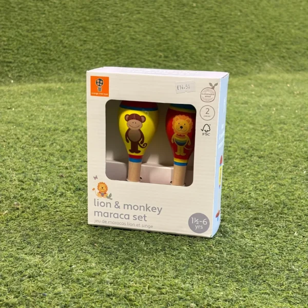 Lion & Monkey Maraca Set