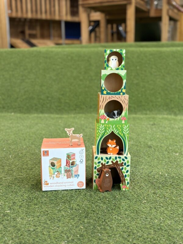 Woodland Animal Wooden Stacking Cubes - Image 2