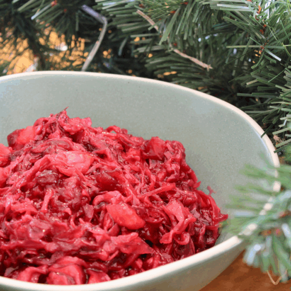 Red Cabbage, Apple and Cranberries with Cider serves 4